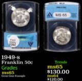 ANACS 1949-s Franklin Half Dollar 50c Graded ms65 By ANACS