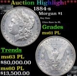 ***Auction Highlight*** 1884-s Morgan Dollar $1 Graded ms61 PL BY SEGS (fc)