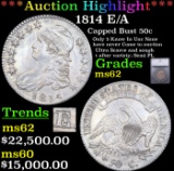 ***Auction Highlight*** 1814 E/A Capped Bust Half Dollar 50c Graded ms62 BY SEGS (fc)