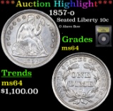 ***Auction Highlight*** 1857-o Seated Liberty Dime 10c Graded Choice Unc BY USCG (fc)