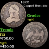 1822 Capped Bust Quarter 25c Grades vg+