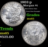 1902-p Morgan Dollar $1 Graded ms65 BY SEGS