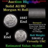 ***Auction Highlight*** AU/BU Slider First Financial Shotgun Morgan $1 Roll 1887 & P Ends Virtually
