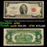 **Star Note** 1953 $2 Red Seal United States Note FR-1509* Grades xf+