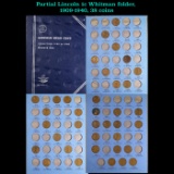 Partial Lincoln 1c Whitman folder, 1909-1940, 38 coins