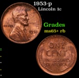 1953-p Lincoln Cent 1c Grades Gem+ Unc RB