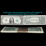 Consecutive Serial Numbered Pack of 50 1969A $1 Green Seal Federal Reserve Notes Grades cu