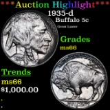 ***Auction Highlight*** 1935-d Buffalo Nickel 5c Graded ms66 By SEGS (fc)