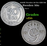1920W Sweden 50 Ore KM-796 Grades vf++