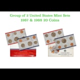 Group of 2 United States Mint Proof Sets 1987-1988 10 coins