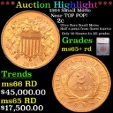 ***Auction Highlight*** 1864 Small Motto Two Cent Piece Near TOP POP! 2c Graded ms65+ rd BY SEGS (fc