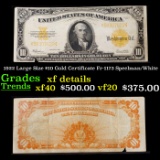 1922 Large Size $10 Gold Certificate Fr-1173 Speelman/White Grades xf details