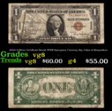 1935A $1 Silver Certificate Hawaii WWII Emergency Currency, Sig. Julian & Morgenthau Grades vg, very