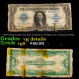 1923 $1 Large Size Blue Seal Silver Certificate, Fr-237 Signatures of Speelman & White Grades vg det