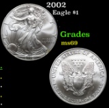 2002 Silver Eagle Dollar $1 Grades ms69