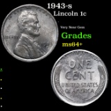 1943-s Lincoln Cent 1c Grades Choice+ Unc