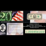 2003A $2 Federal Reserve Note, Uncirculated 2008 BEP Folio Issue (San Francisco, CA) Grades Gem CU