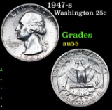 1947-s Washington Quarter 25c Grades Choice AU