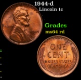 1944-d Lincoln Cent 1c Grades Choice Unc RD