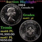 ***Auction Highlight*** 1964 Canada Dollar $1 Graded ms67+ pl By SEGS (fc)
