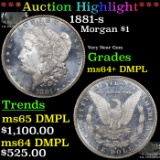***Auction Highlight*** 1881-s Morgan Dollar $1 Graded ms64+ DMPL BY SEGS (fc)