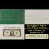 1999 $1 Federal Reserve Note, BEP Uncirculated Folio Issue 