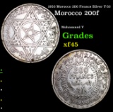 1953 Morocco 200 Francs Silver Y-53 Grades xf+