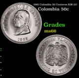 1965 Colombia 50 Centavos KM-217 Grades GEM+ Unc