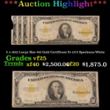 ***Auction Highlight*** 5 x 1922 Large Size $10 Gold Certificate Fr-1173 Speelman/White Grades vf+ (