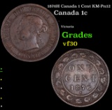 1876H Canada 1 Cent KM-Pn12 Grades vf++