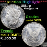 ***Auction Highlight*** 1881-p Morgan Dollar $1 Graded ms64 DMPL BY SEGS (fc)