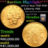 ***Auction Highlight*** 1875-cc Gold Liberty Double Eagle Near TOP POP! $20 Graded ms63+ BY SEGS (fc