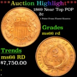 ***Auction Highlight*** 1869 Two Cent Piece 2c Graded ms66 rd BY SEGS (fc)