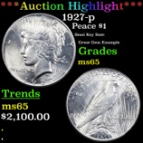 ***Auction Highlight*** 1927-p Peace Dollar $1 Graded ms65 By SEGS (fc)