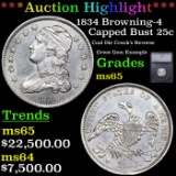 ***Auction Highlight*** 1834 Capped Bust Quarter Browning-4 25c Graded ms65 BY SEGS (fc)