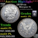 ***Auction Highlight*** 1879-cc Morgan Dollar $1 Graded ms63+ PL BY SEGS (fc)