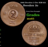 1968 Sweden 2 Ore KM-821 Grades GEM Unc
