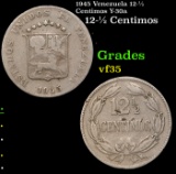 1945 Venezuela 12-1/2 Centimos Y-30a Grades vf++