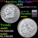 ***Auction Highlight*** 1835 Capped Bust Half Dime 1/2 10c Graded ms64+ BY SEGS (fc)