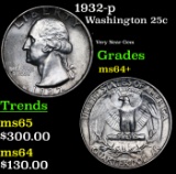 1932-p Washington Quarter 25c Grades Choice+ Unc