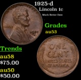 1925-d Lincoln Cent 1c Grades Select AU