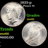 1925-p Peace Dollar $1 Graded ms66 By SEGS