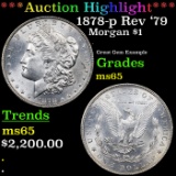 ***Auction Highlight*** 1878-p Rev '79 Morgan Dollar $1 Graded ms65 BY SEGS (fc)