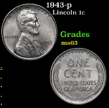 1943-p Lincoln Cent 1c Grades Select Unc