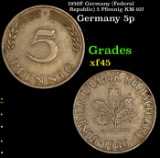 1950F Germany (Federal Republic) 5 Pfennig KM-107 Grades xf+