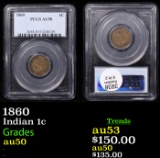 PCGS 1860 Indian Cent 1c Graded au50 By PCGS