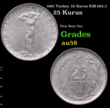 1961 Turkey 25 Kurus KM-892.2 Grades Choice AU/BU Slider