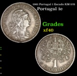 1961 Portugal 1 Escudo KM-578 Grades xf