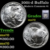 2001-d Buffalo Modern Commem Dollar $1 Graded ms70 By SEGS