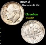 1952-d Roosevelt Dime 10c Grades GEM++ Unc